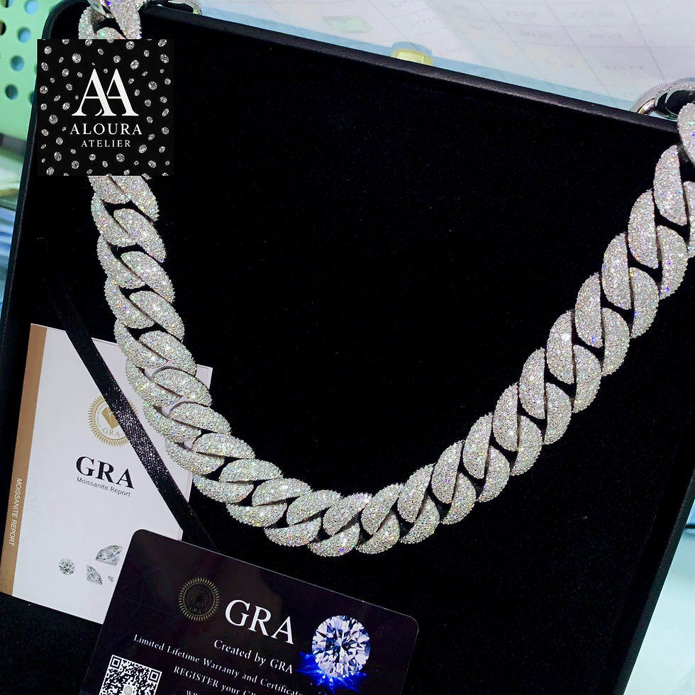 Thumbnail: Mosaic Setting 18mm Cuban Link Moissanite Pass Diamond Tester 925 Miami Cuban 