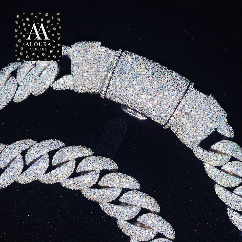 Thumbnail: Mosaic Setting 18mm Cuban Link Moissanite Pass Diamond Tester 925 Miami Cuban 