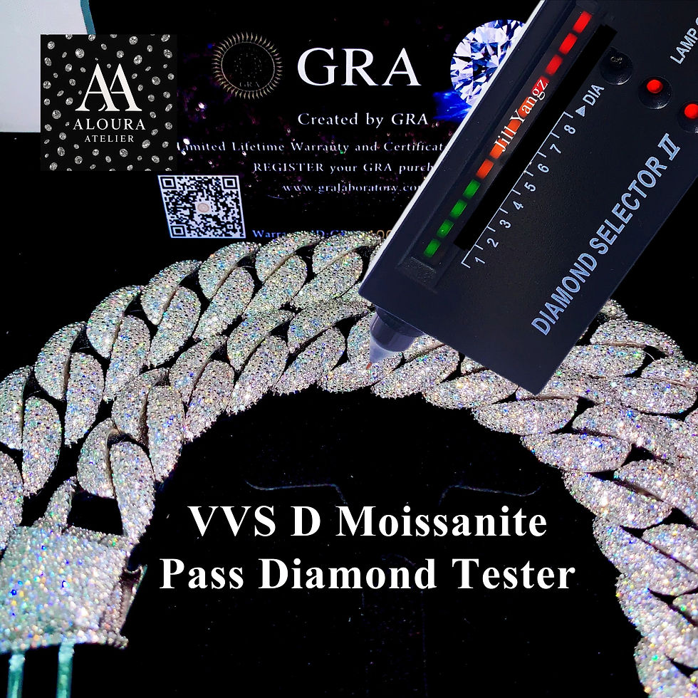 Thumbnail: Mosaic Setting 18mm Cuban Link Moissanite Pass Diamond Tester 925 Miami Cuban 