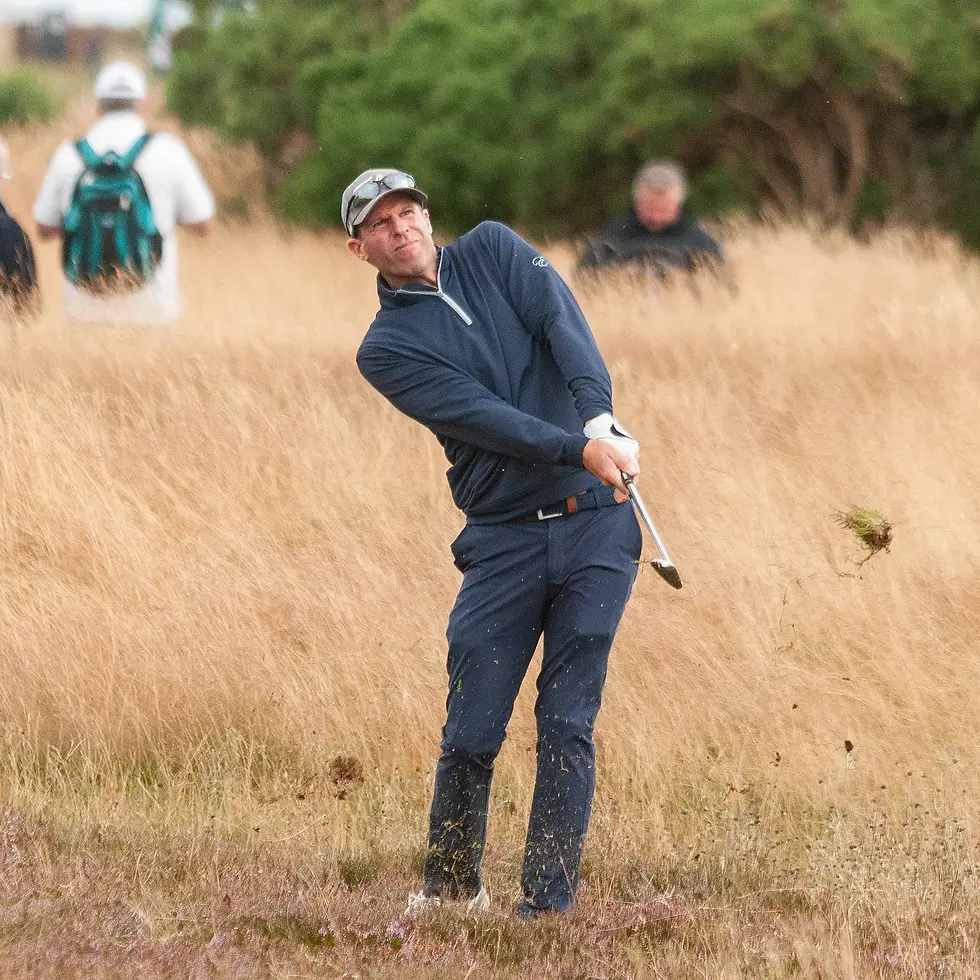 Image - Bradley Dredge pitches into the fairway on the 7th hole during round one of the 2024 Senior Open presented by Rolex (Photo copyright Matt Hooper Photography)