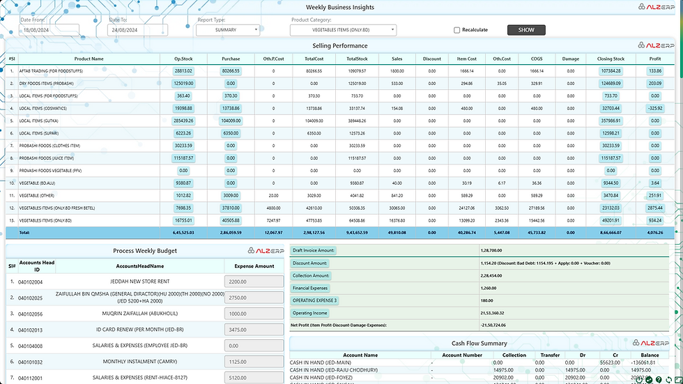 Business ROI Metrics in ALZERP Cloud ERP Software