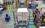 Automated palletising system stacking cartons in production line