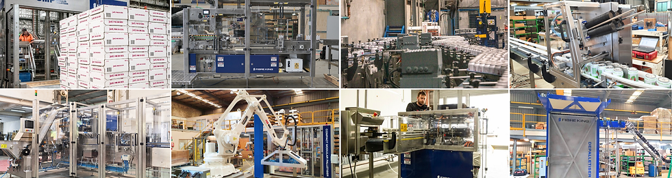 End-of-line beverage packaging automation system with case packing and palletising