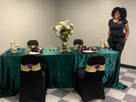Sample Wedding Table Decor- Teal & Purple