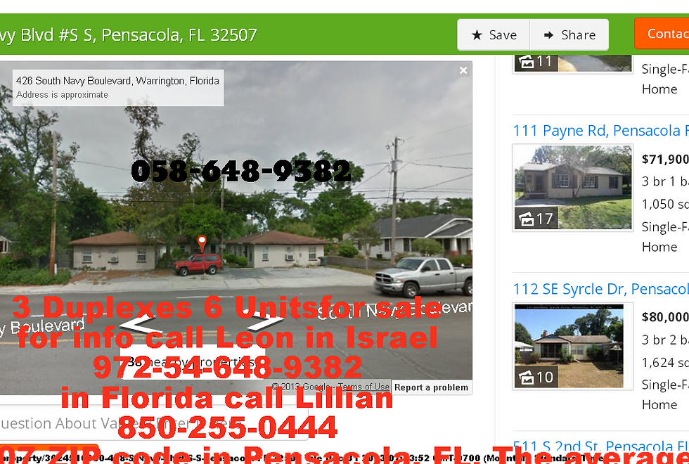 28 s, Navy blvd Pensacola fl,income Property, 1 mile from Navy Base good investment for the Money asking $350.000 cankrit block build in 1950 Remodel in 2008 must see good fishing & gaming call for more information 