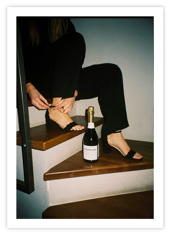 Champagne on the stairs