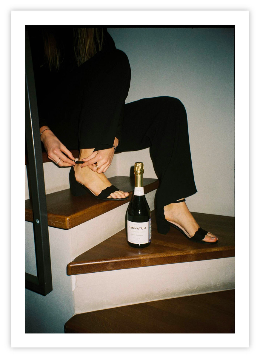 Champagne on the stairs