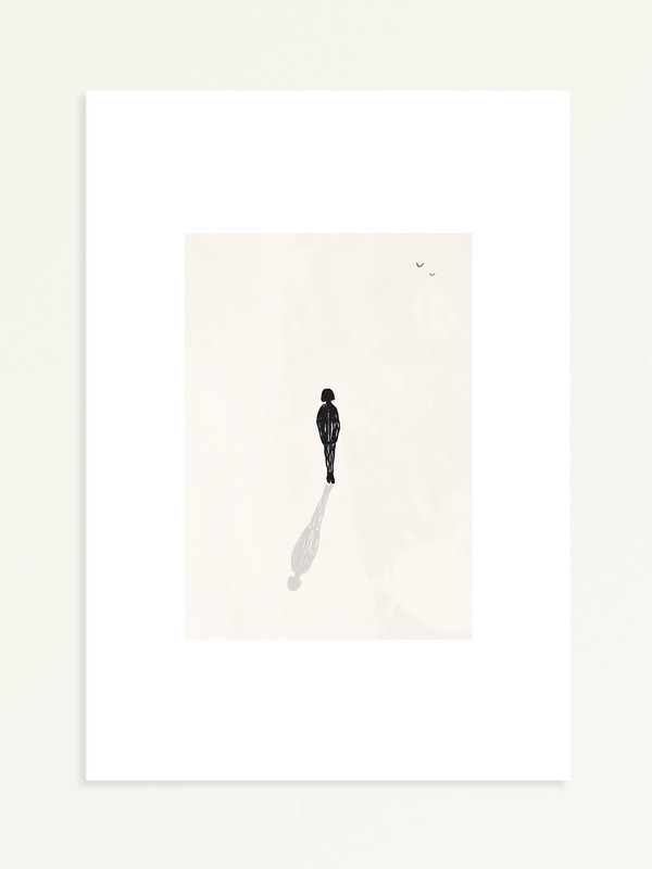Two birds and a shadow