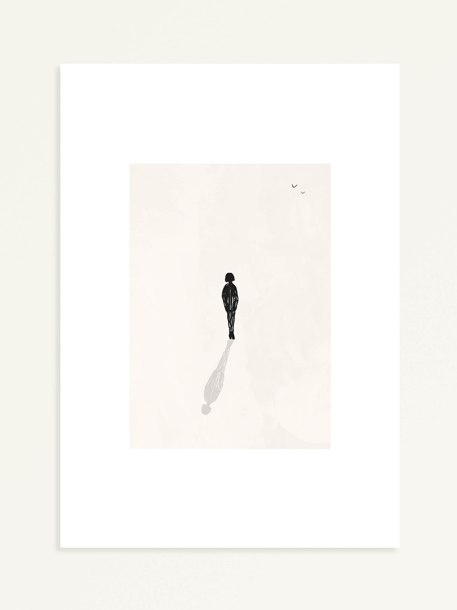 Two birds and a shadow