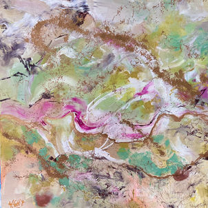 Watermelon Tourmaline abstract painting