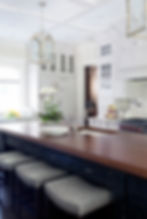 Glass front cabinets in a kitchen