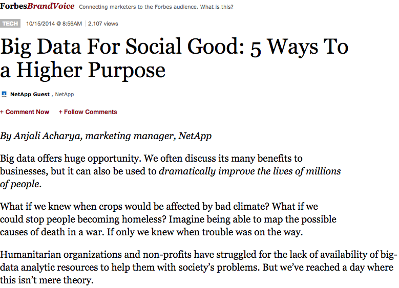 Big Data For Social Good