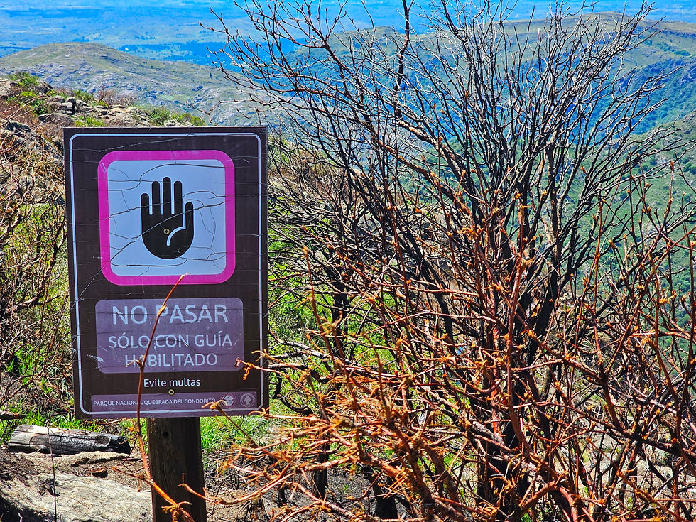Cartel ubicado en el Balcón Norte