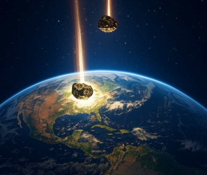 Météorite frappant la Terre