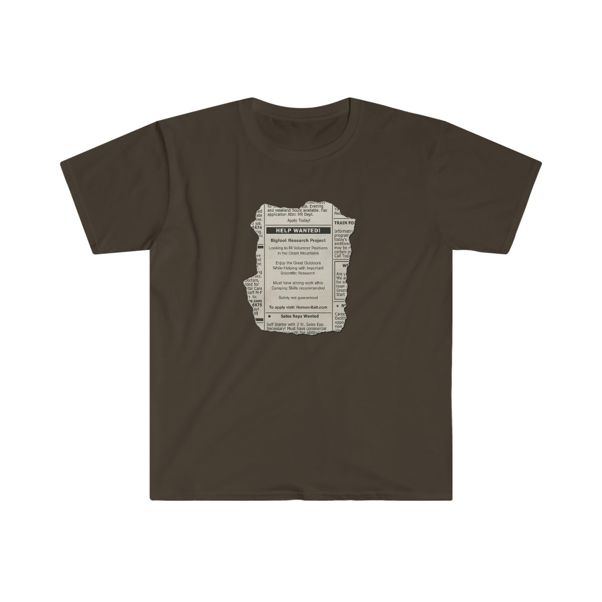 "Help Wanted - Bigfoot Research" Softstyle T-Shirt