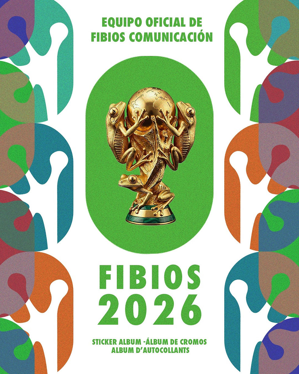 Portada de carrusel de Fibios Comunicación Ambiental (ver carrusel).  Este año, Fibios aprovechó la coyuntura mundialista para crear su propia versión del icónico trofeo del Mundial.