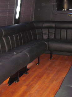 Rear view of 16 passenger Limo bus