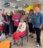 Picture: Trustees, Lesley Myland, Andrea Edgson, Helen Foss, Tricia Smith, Helen Foss and Jill Legg with Dionne Davies and Friends volunteer Dave Baldock.