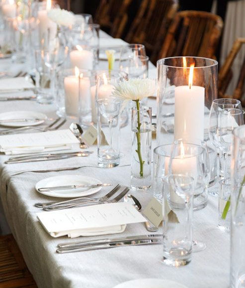 Glass cylinder for candles and flowers for wedding and events auckland new zealand nz