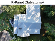 Finished R-panel metal roof replacement in Galvalume color on a one-story home in Willis,TX