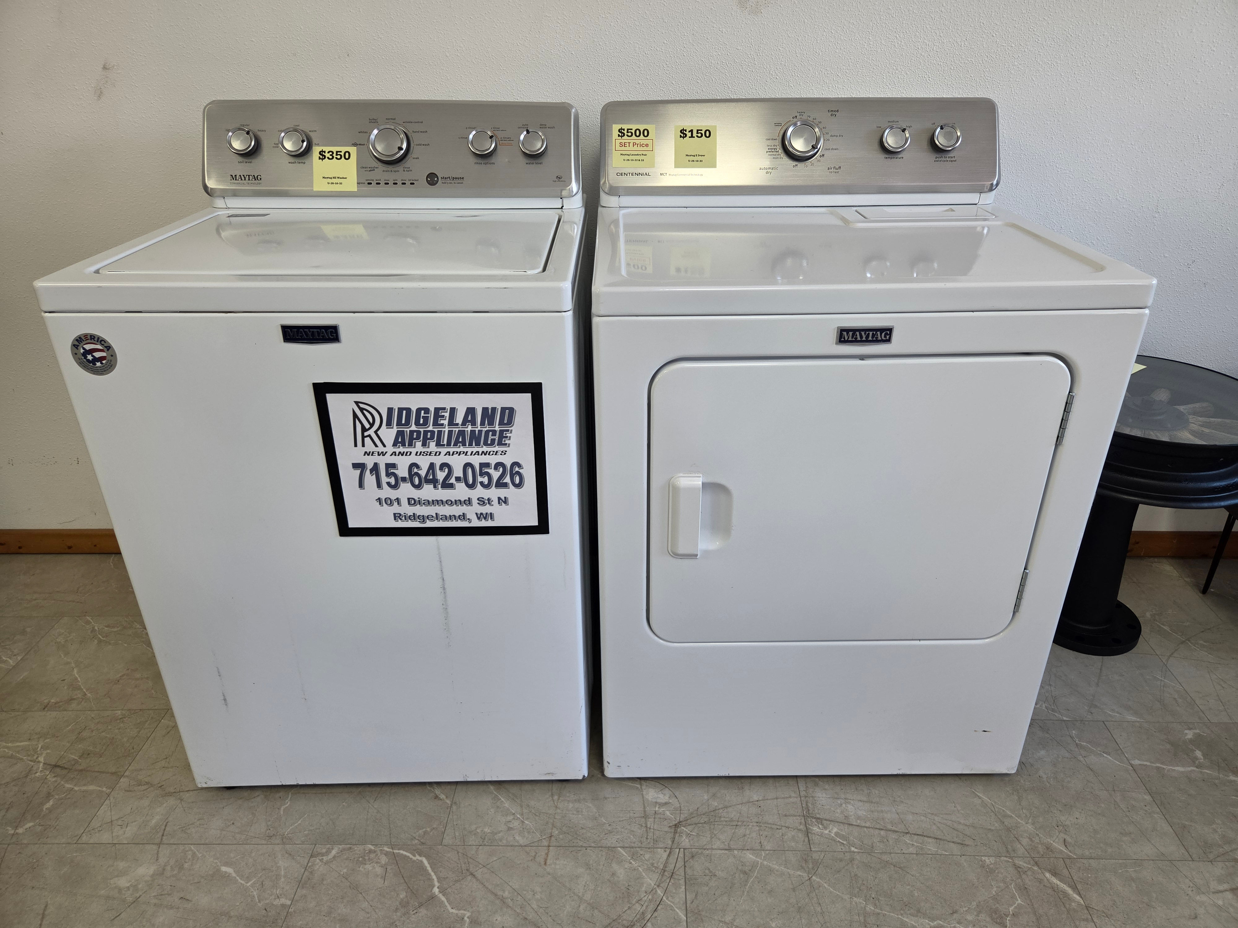 Maytag Top Load Washer & Electric Dryer