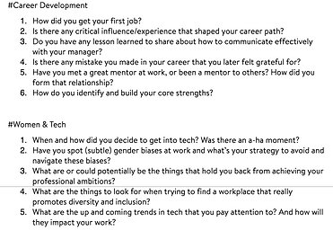 Excerpt from interview questions I draft