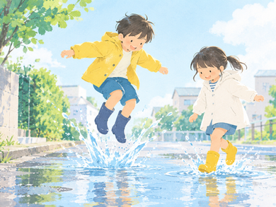 子どもはなぜ水たまりを踏みたがる?