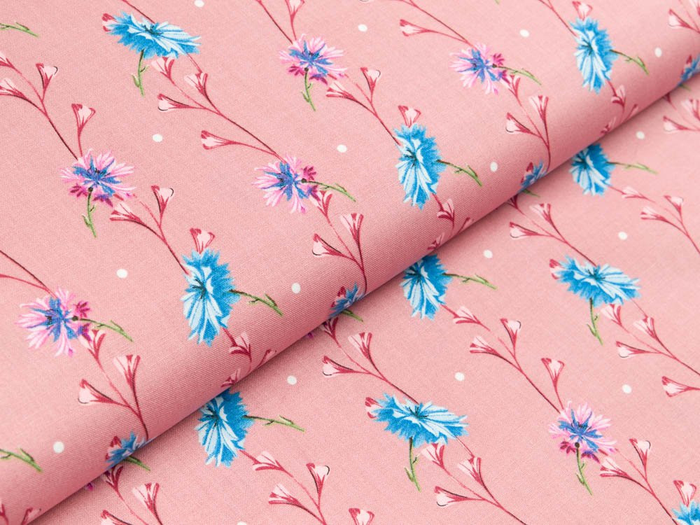 Klaranähta Baumwolle rosa/blau Blümchen