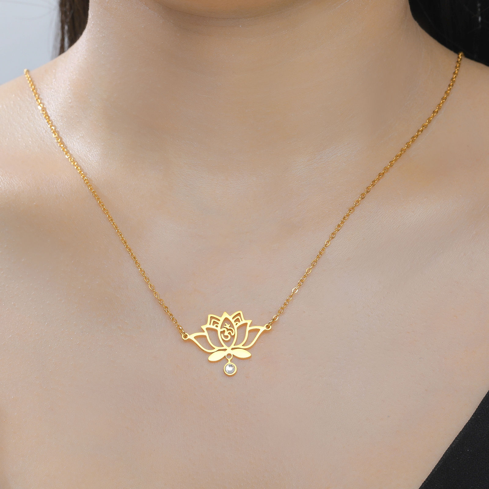 Radiant Om Lotus Necklace