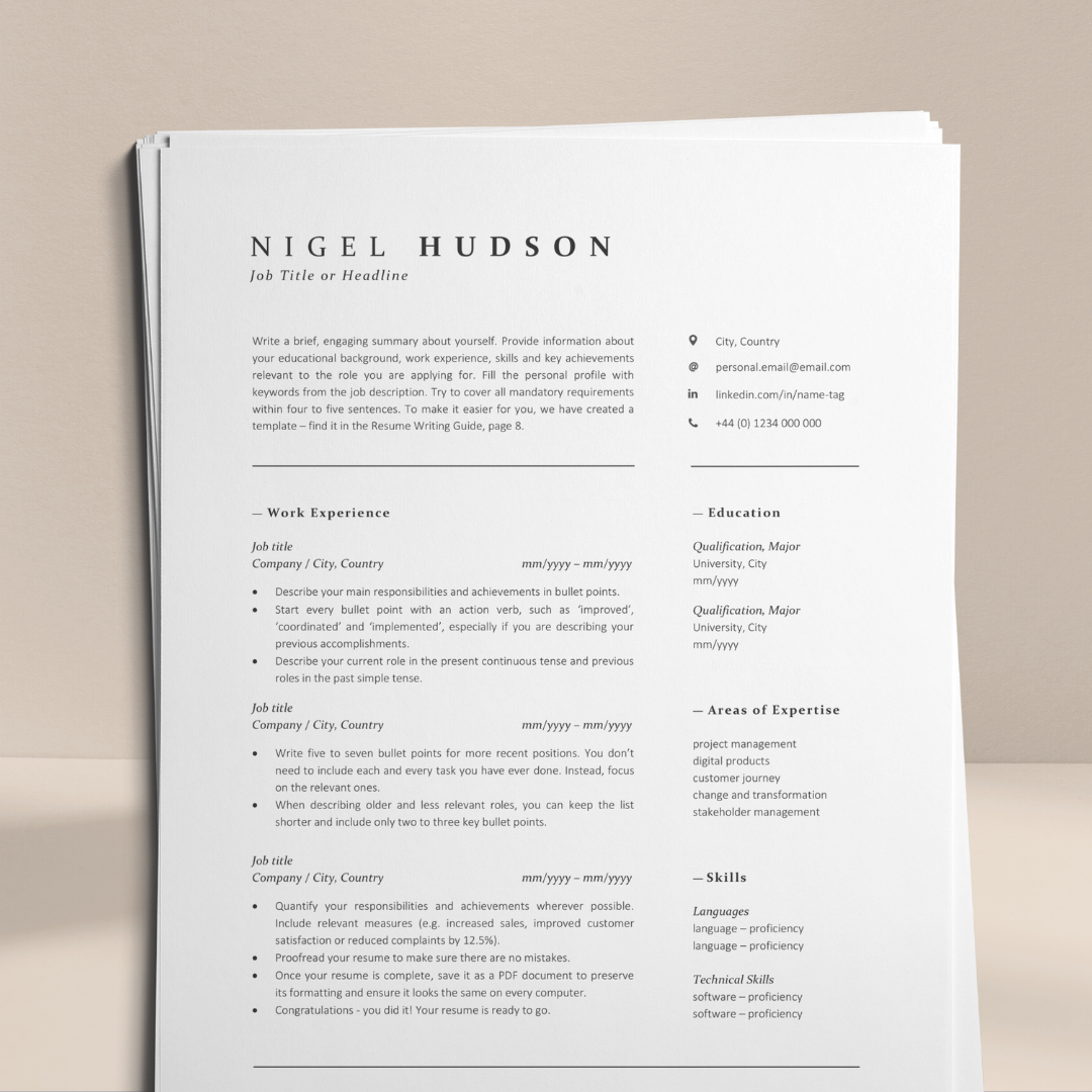 Modern Resume Template with Icons