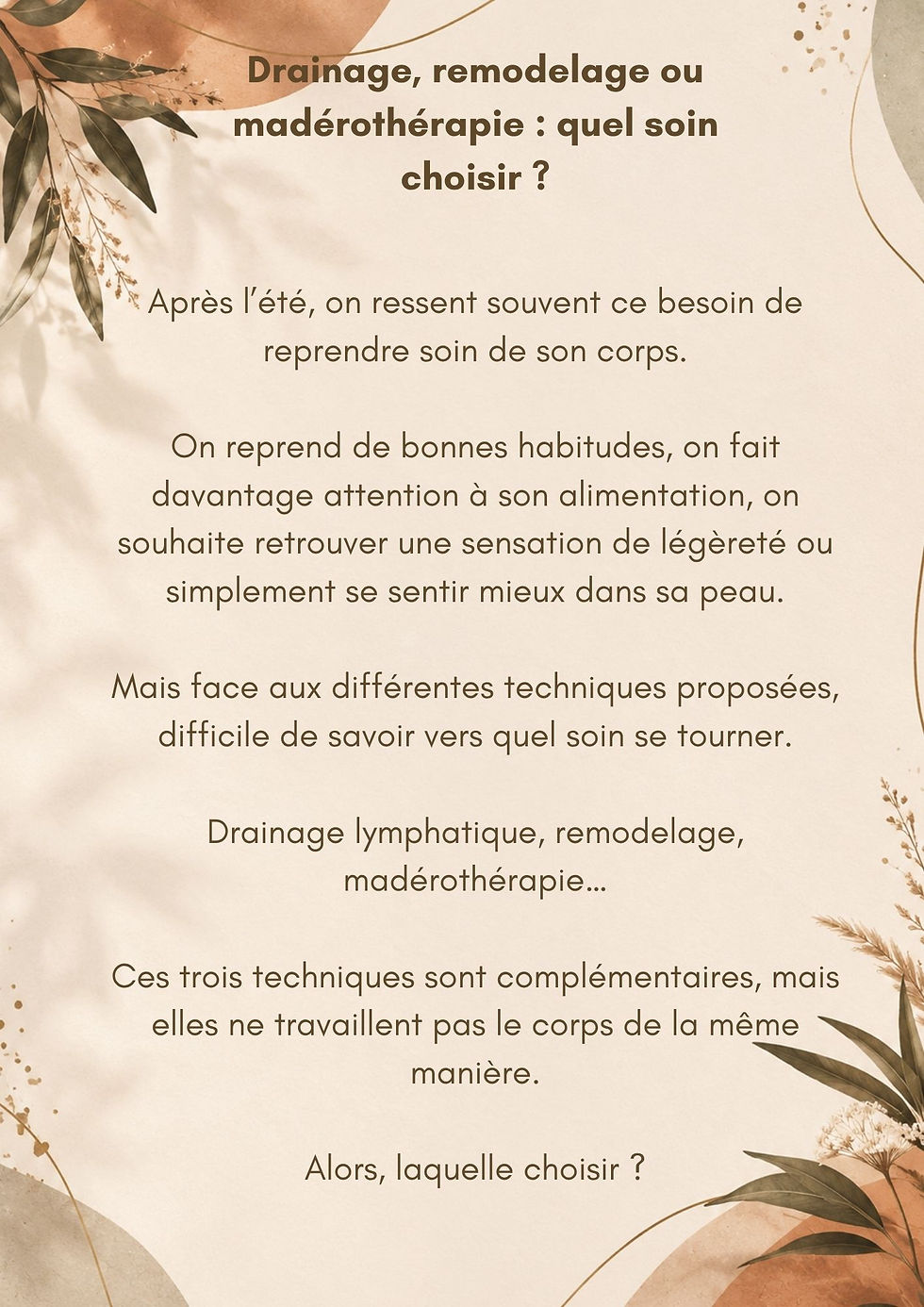 Je vous dit tout sur les Soins Corps