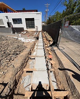 Concrete footing and formwork on a commercial job in Portland, Oregon