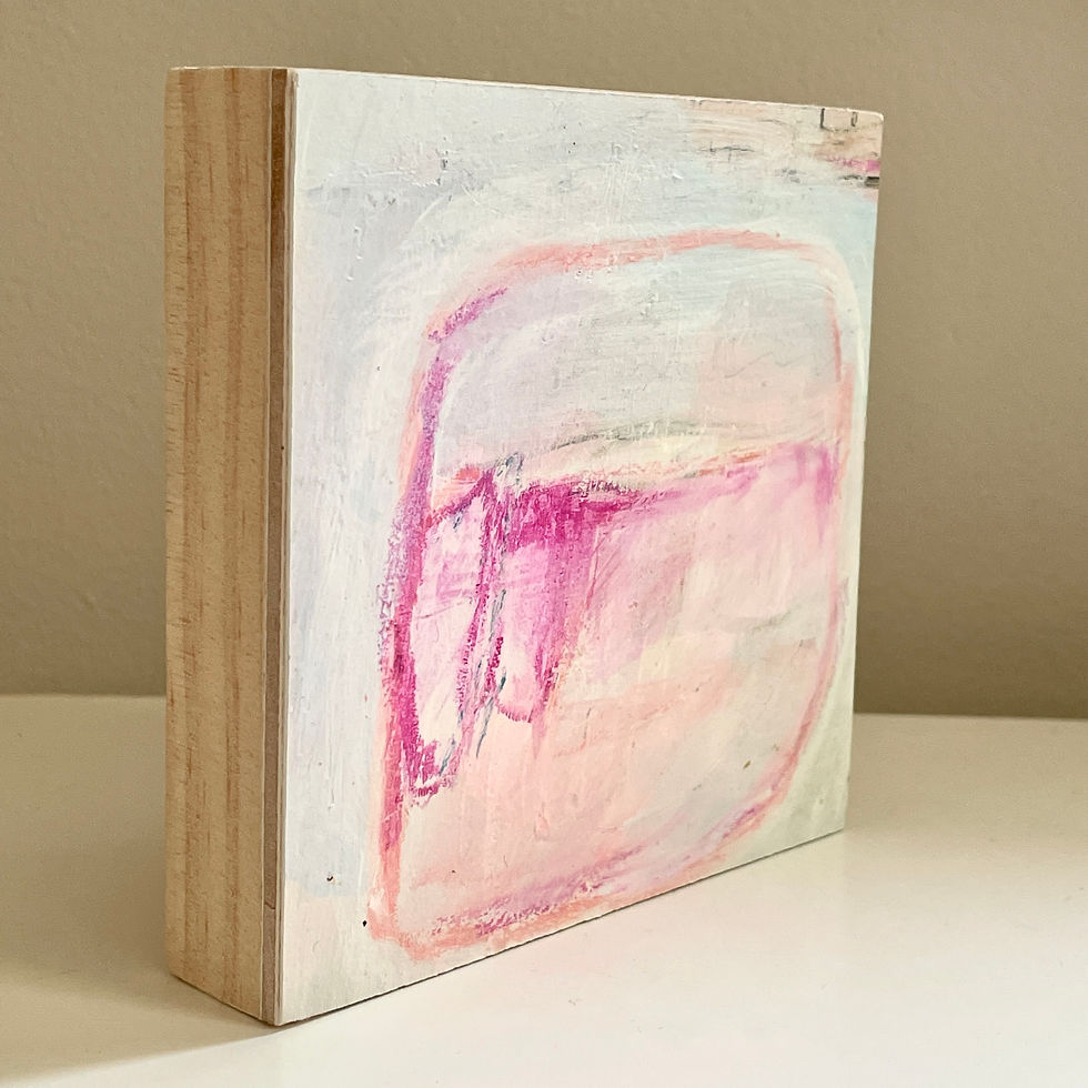Thumbnail: Small Abstract Painting "Bubble Gum", 4x4
