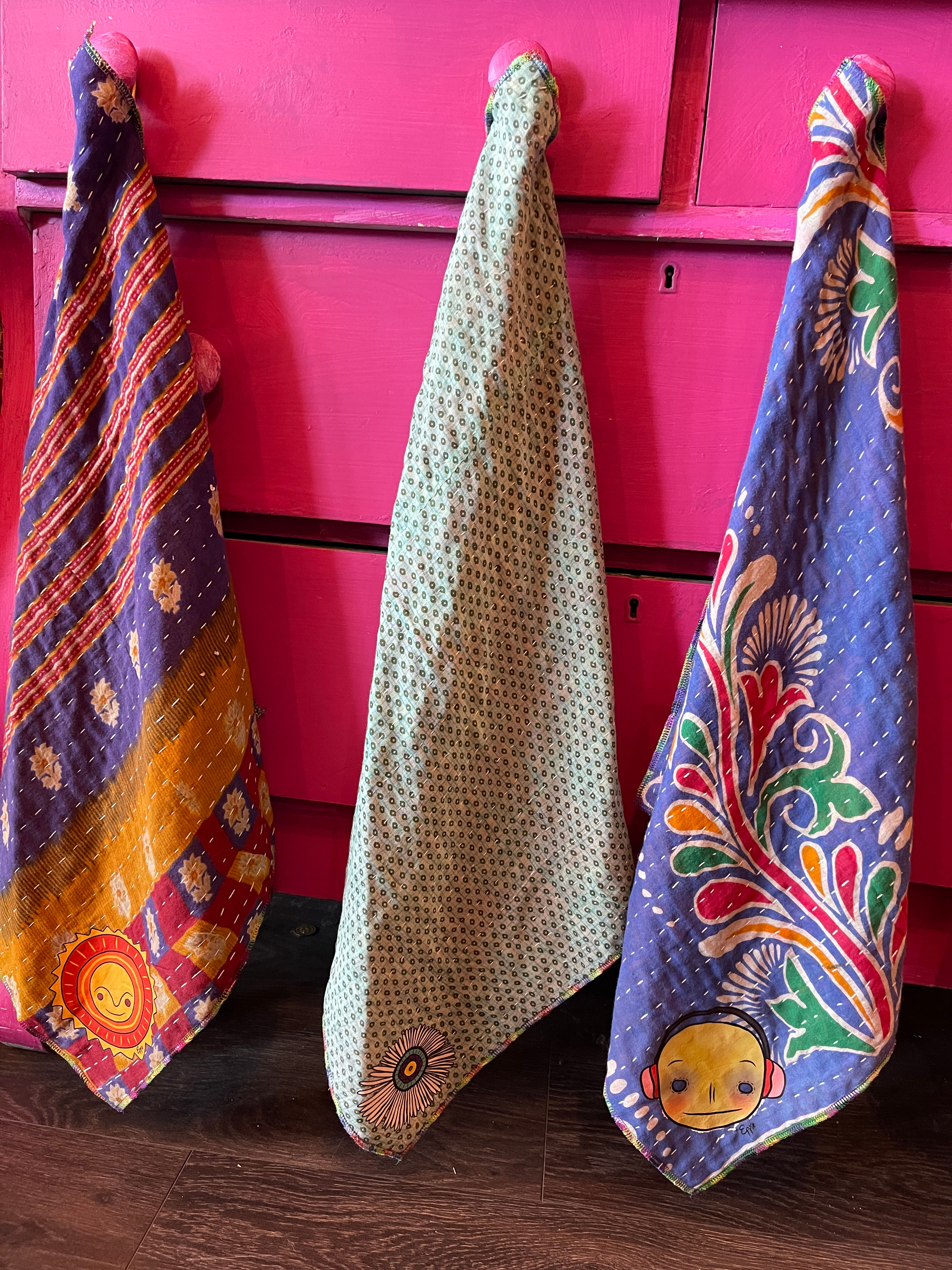 White Flower Tea Towel