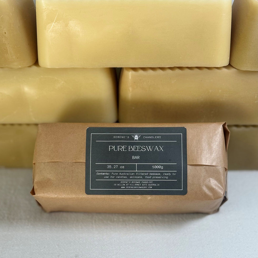 Serene's pure Australian filtered beeswax, 1kg blocks.
