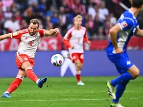 England captain Harry Kane scores sensational goal from inside own half for Bayern Munich