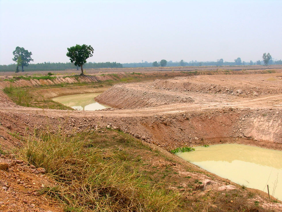 newly dug fishing lake