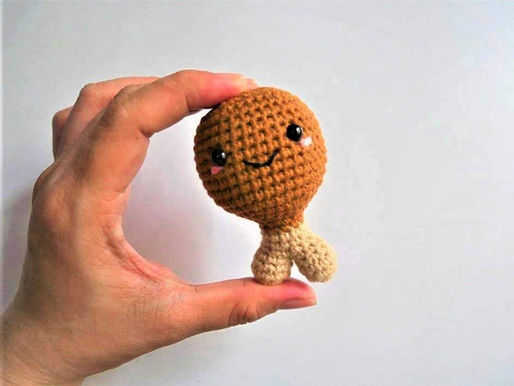 Crochet kawaii chicken drumstick free English pattern