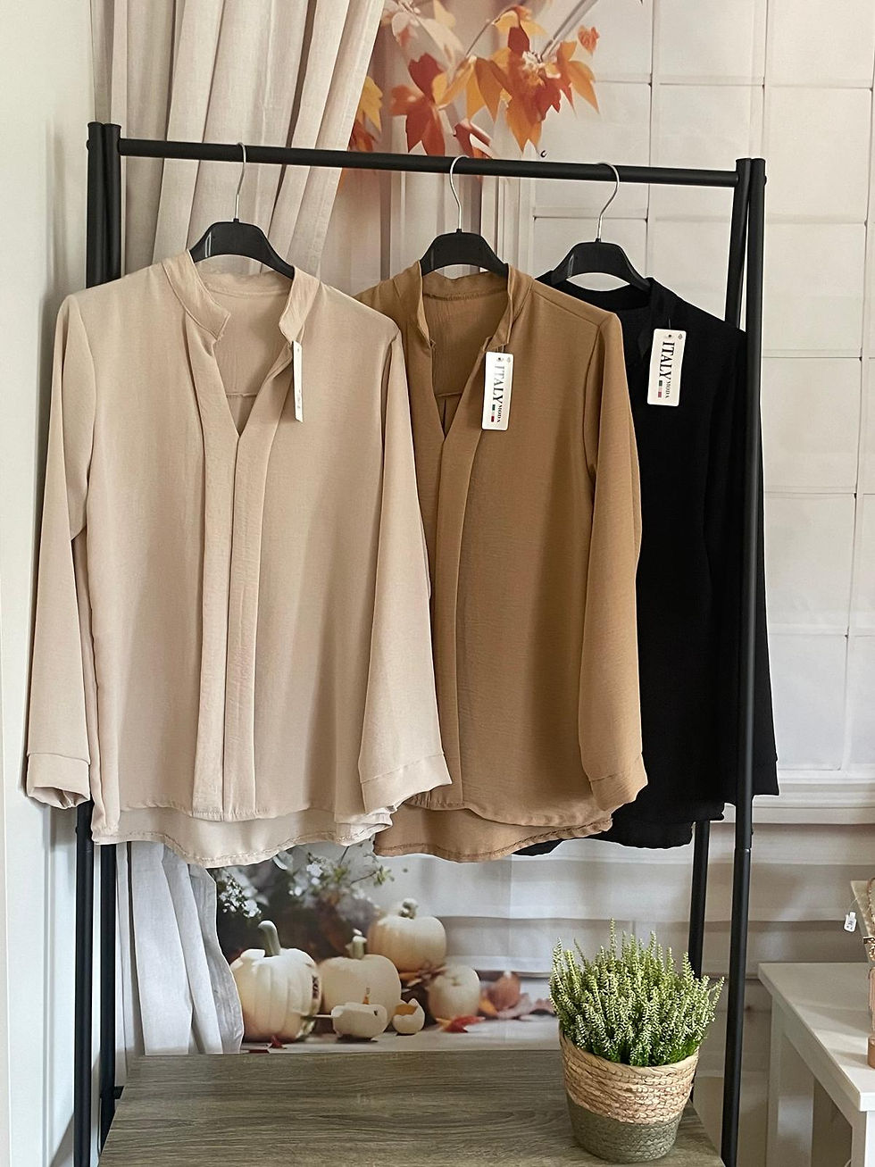 Blusa con cuello mao