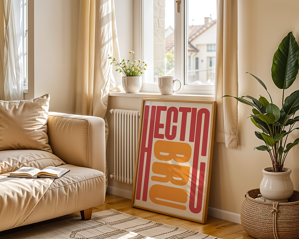Thumbnail: Hectic Bru (Red & Orange) Art Print