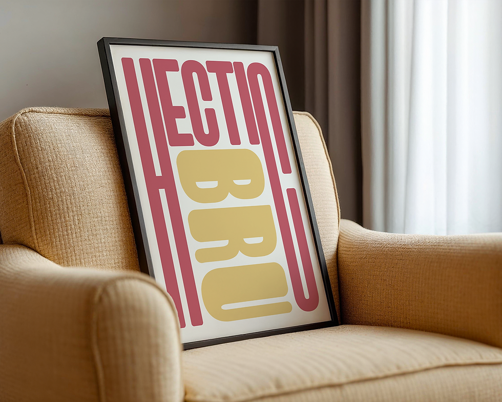Thumbnail: Hectic Bru (Pink & Yellow) Art Print