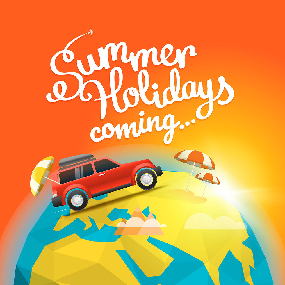 Summer travel vector illustration. Summer holidays coming concept. Car travel concept