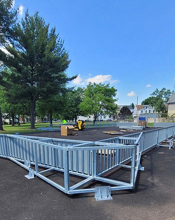 Construction of the mini pitch at Pollock Park