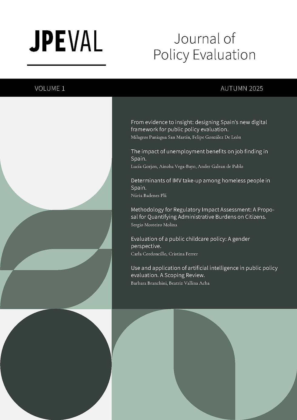 Publicado el primer número de JPEVAL, la revista académica de evaluación de políticas públicas
