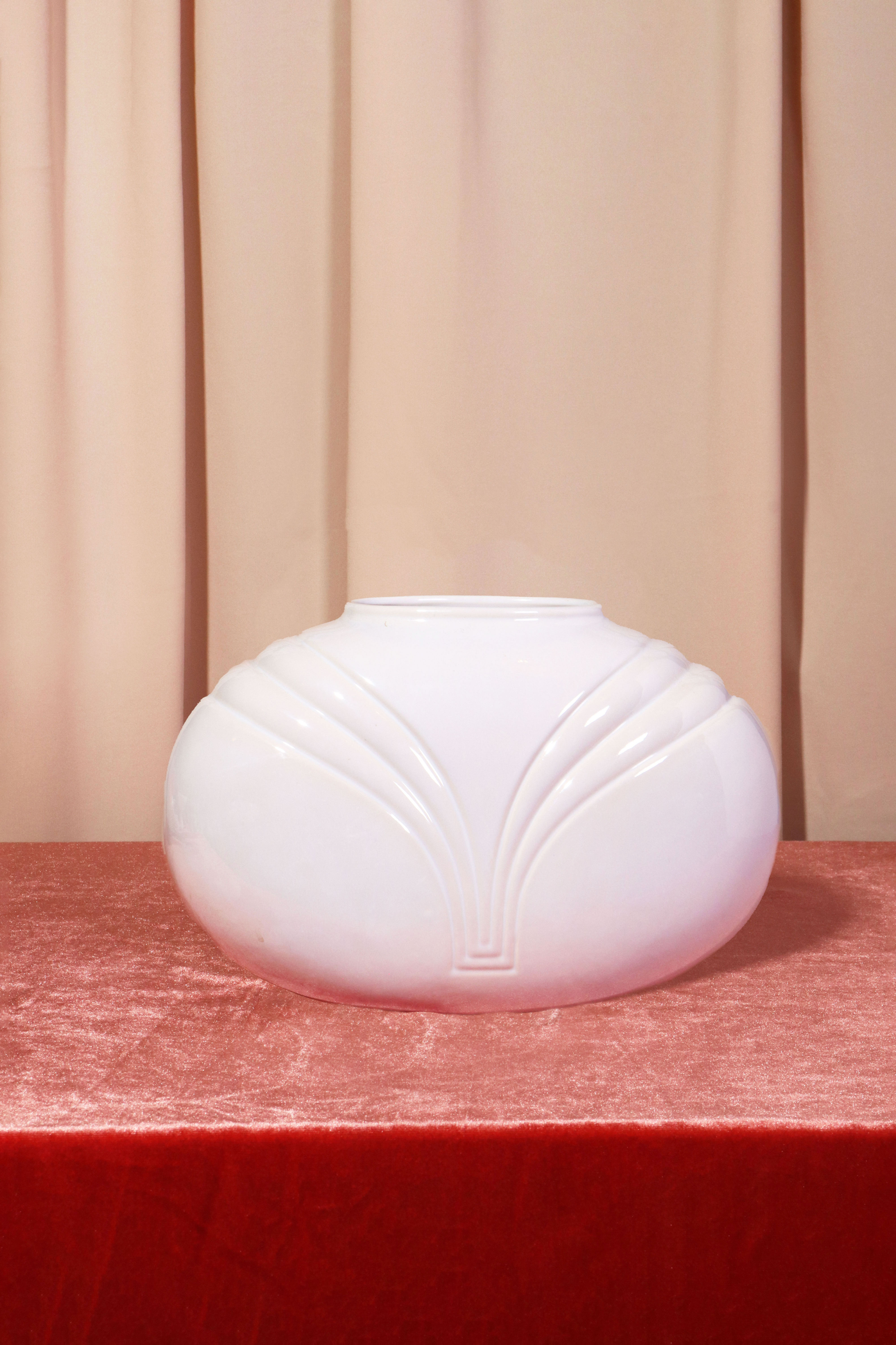 80's Art Deco White Vase