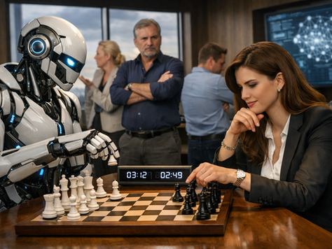 AI generated representation of the tension that AI creates in the workspace