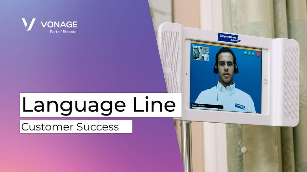 Interpreter using embedded video interpretation powered by Vonage Video API and LanguageLine