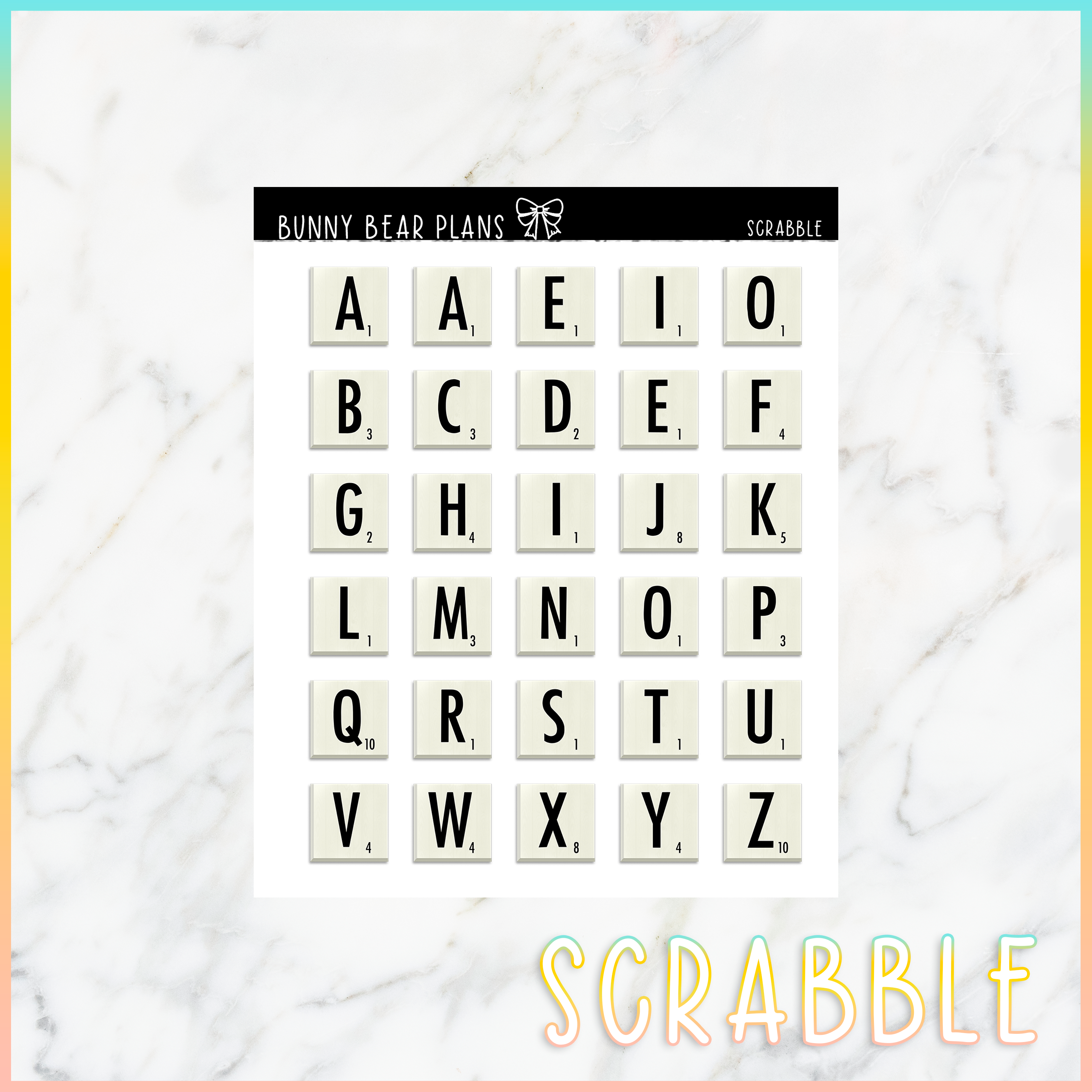Scrabble Letters Bullet Journal