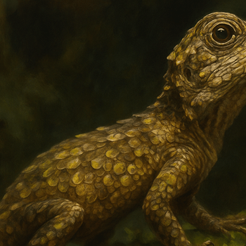 Knuckles pygmy lizard perched on moss-covered bark in Sri Lanka’s Knuckles Range