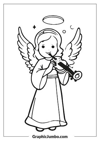 Angel Coloring Pages Printable for kids